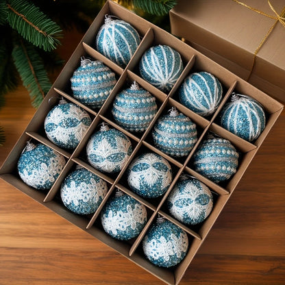 16 high-quality handcrafted Christmas hanging decorative Christmas balls, essential for Christmas tree decoration pendants, Chri