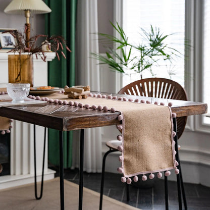 Jacquard Tassel Border Table Flag Flower Pattern Heat-resisting Long Dining Mat Hotel Decoration Placemat Table Flag Bed Flag