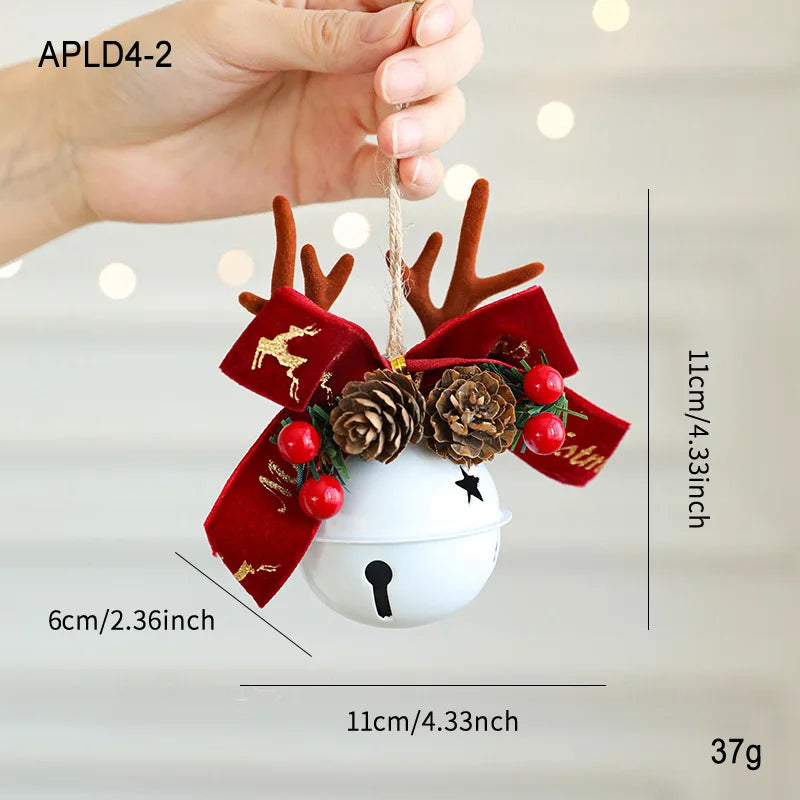 Christmas Bells Antlers Bows Pinecones Bells Mixed Pendant Christmas Tree Window Car Hanging Pendant Decoration