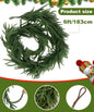 6/9 Ft Christmas Norfolk Pine Garland Real Touch Artificial Greenery Wreath Bulk for Holiday Fireplace Table  Indoor Home Decor