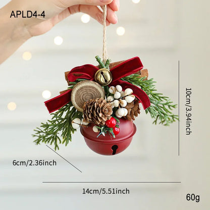 Christmas Bells Antlers Bows Pinecones Bells Mixed Pendant Christmas Tree Window Car Hanging Pendant Decoration
