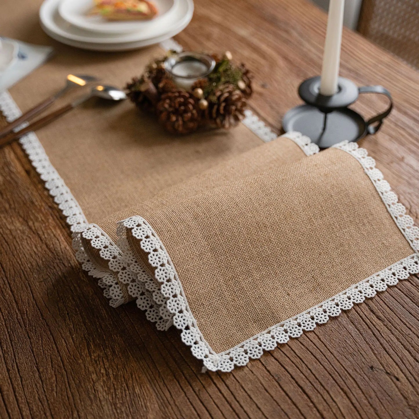 Jacquard Tassel Border Table Flag Flower Pattern Heat-resisting Long Dining Mat Hotel Decoration Placemat Table Flag Bed Flag