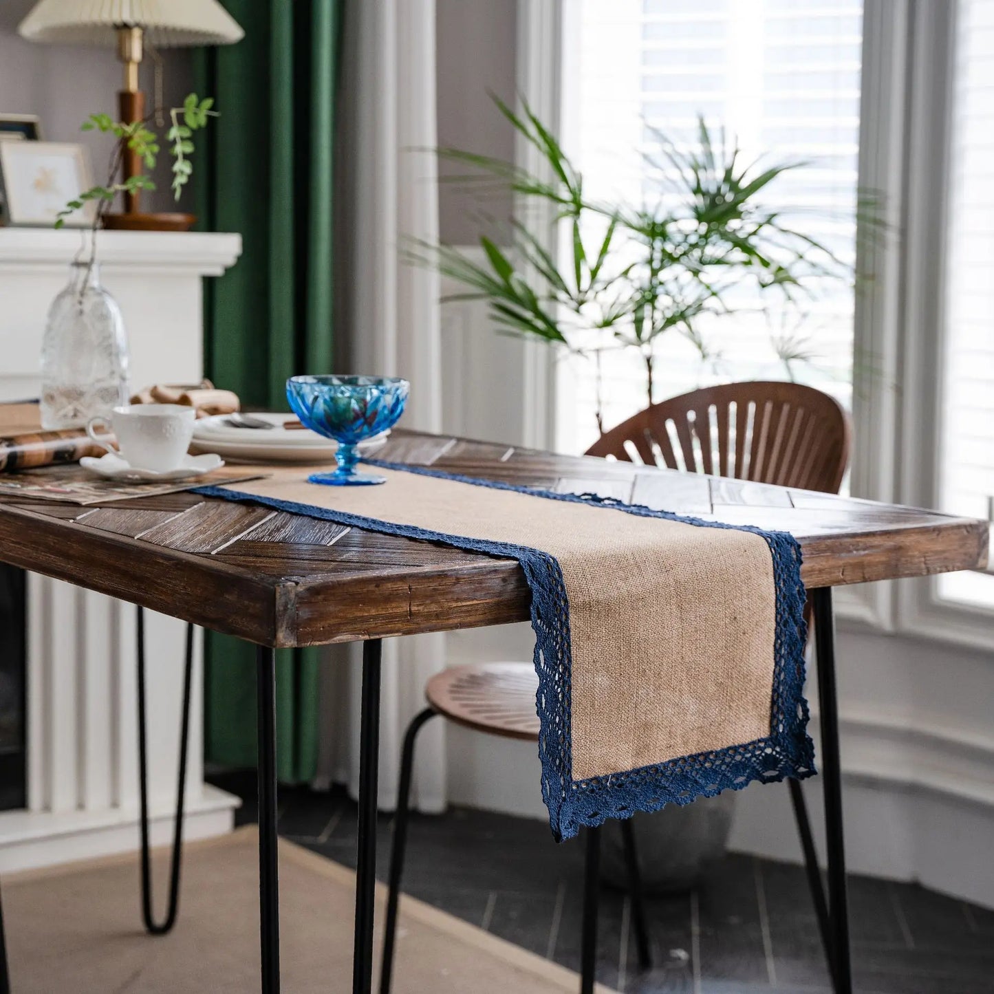 Jacquard Tassel Border Table Flag Flower Pattern Heat-resisting Long Dining Mat Hotel Decoration Placemat Table Flag Bed Flag