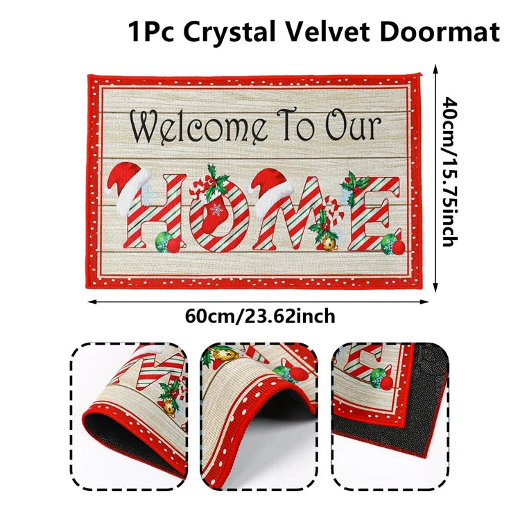 Christmas Snowman Welcome Doormat Outdoor Carpet Merry Christmas Decorations For Home 2025 Navidad Xmas Ornament Gifts New Year