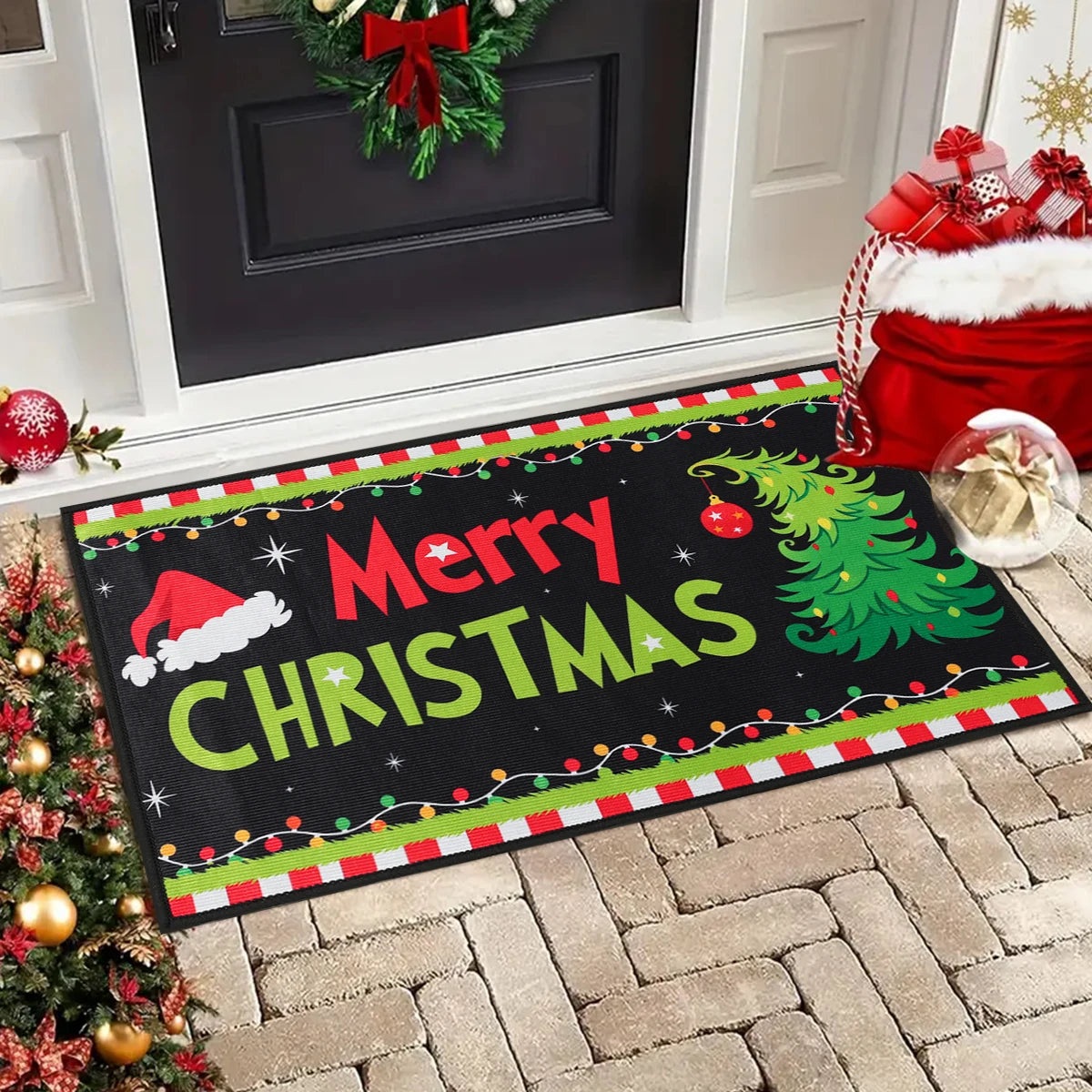 Christmas Welcome Doormat Outdoor Carpet Merry Christmas Decorations For Home 2025 Navidad Xmas Ornament Gifts New Year Decor