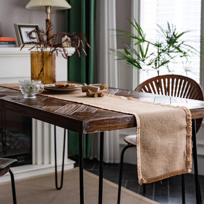 Jacquard Tassel Border Table Flag Flower Pattern Heat-resisting Long Dining Mat Hotel Decoration Placemat Table Flag Bed Flag