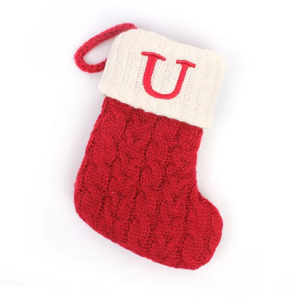 Navidad Christmas Boots Letters Christmas Stocking New Knitting Christmas Tree Pendant Decorations Snowflakechristmas Socks