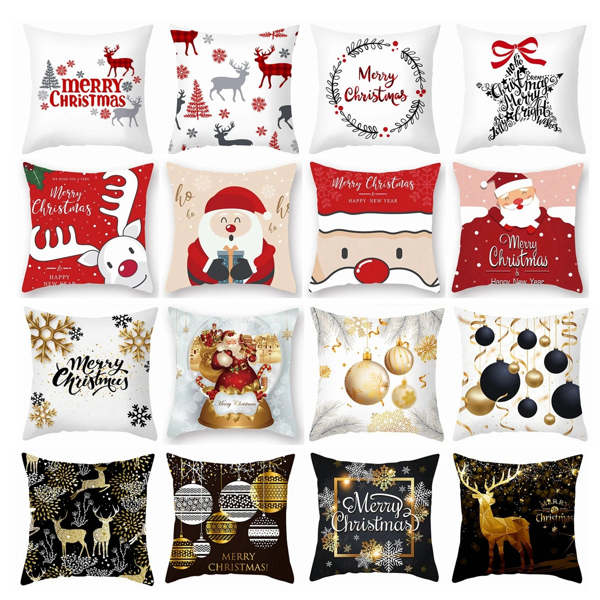 Christmas Cushion Cover Christmas Ornaments Merry Christmas Decorations for Home 2023 XMAS Navidad Noel Gifts New Year 2024