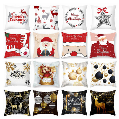Christmas Cushion Cover Christmas Ornaments Merry Christmas Decorations for Home 2023 XMAS Navidad Noel Gifts New Year 2024