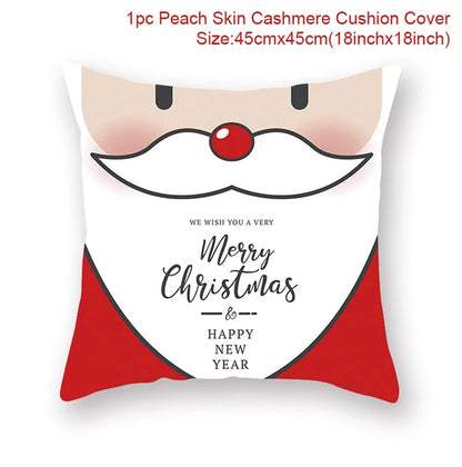 Christmas Cushion Cover Christmas Ornaments Merry Christmas Decorations for Home 2023 XMAS Navidad Noel Gifts New Year 2024