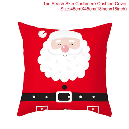 Christmas Cushion Cover Christmas Ornaments Merry Christmas Decorations for Home 2023 XMAS Navidad Noel Gifts New Year 2024