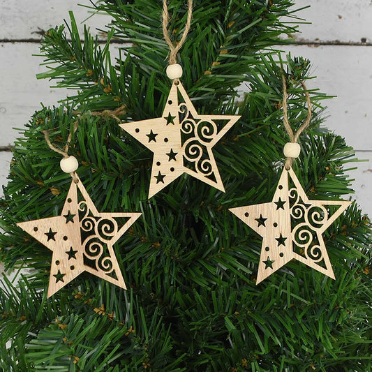 3Pcs Vintage Christmas Wooden Pendants Ornaments DIY Wood Craft Christmas Decorations Christmas Tree Hanging Ornaments Gifts