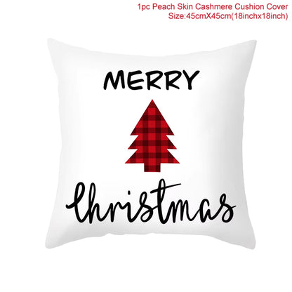 Christmas Cushion Cover Christmas Ornaments Merry Christmas Decorations for Home 2023 XMAS Navidad Noel Gifts New Year 2024
