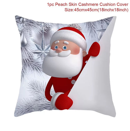 Merry Christmas Cushion Cover Christmas Decorations for Home 2023 Christmas Ornaments Xmas Navidad Gifts Happy New Year 2024