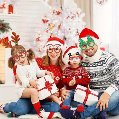 2025 New Year Christmas Decoration Glasses Deer Ear Christmas Hat Children'S Party Decoration Photos Props Christmas Supplies