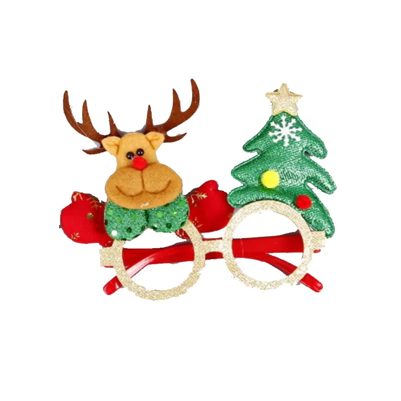2025 New Year Christmas Decoration Glasses Deer Ear Christmas Hat Children'S Party Decoration Photos Props Christmas Supplies