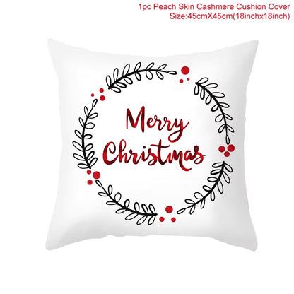 Christmas Cushion Cover Christmas Ornaments Merry Christmas Decorations for Home 2023 XMAS Navidad Noel Gifts New Year 2024
