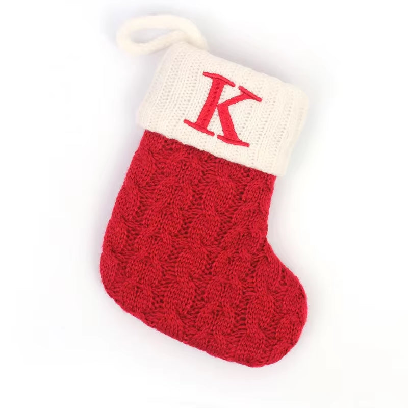 Navidad Christmas Boots Letters Christmas Stocking New Knitting Christmas Tree Pendant Decorations Snowflakechristmas Socks