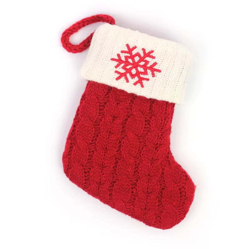 Navidad Christmas Boots Letters Christmas Stocking New Knitting Christmas Tree Pendant Decorations Snowflakechristmas Socks