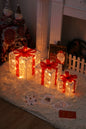 Remote Control Christmas Gift Box Lights Christmas Three-Piece Decoration