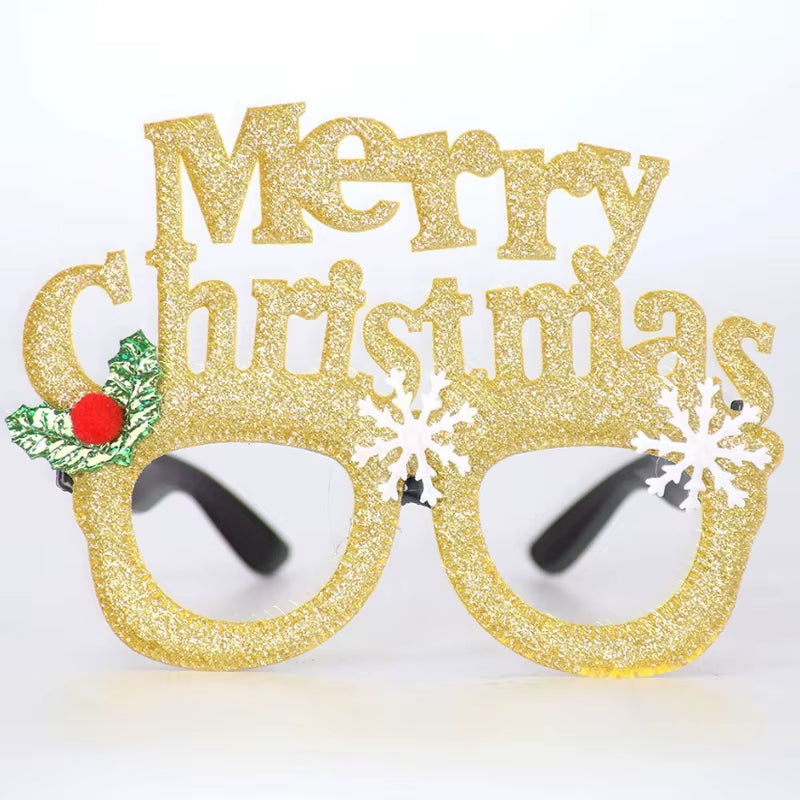 2025 New Year Christmas Decoration Glasses Deer Ear Christmas Hat Children'S Party Decoration Photos Props Christmas Supplies