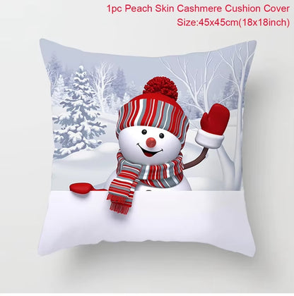 Merry Christmas Cushion Cover Christmas Decorations for Home 2023 Christmas Ornaments Xmas Navidad Gifts Happy New Year 2024