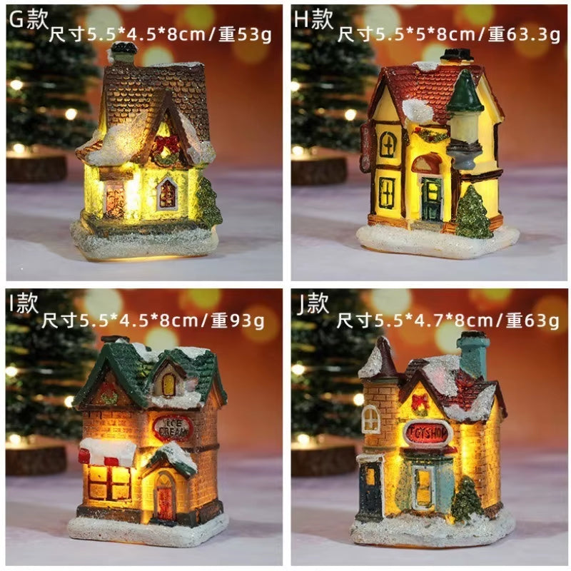 Christmas New Christmas Decorations Resin Small House Micro Landscape Resin House Small Ornaments Christmas Gifts