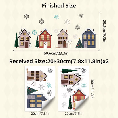Snow House Window Clings, Christmas Village Stickers Glass Decor,Winter Decorations for and Christmas,Christmas Gifts
