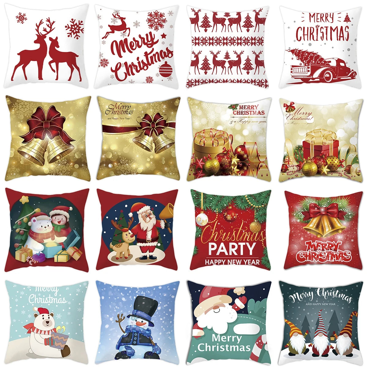 Christmas Cushion Cover Christmas Ornaments Merry Christmas Decorations for Home 2023 XMAS Navidad Noel Gifts New Year 2024