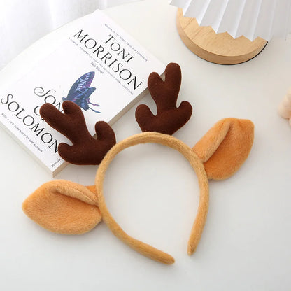 Merry Christmas Reindeer Antler Hair Hoop Xmas Kids Headband Headwear Christmas Home Decorations New Year Christmas Decor