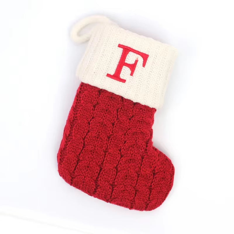 Navidad Christmas Boots Letters Christmas Stocking New Knitting Christmas Tree Pendant Decorations Snowflakechristmas Socks