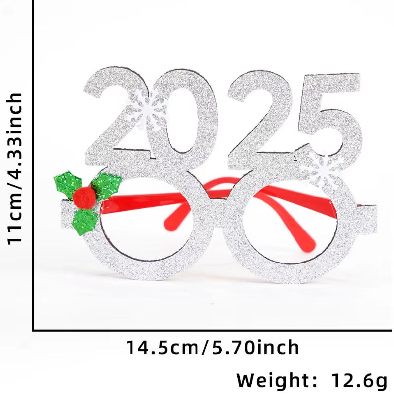 2025 New Year Christmas Decoration Glasses Deer Ear Christmas Hat Children'S Party Decoration Photos Props Christmas Supplies